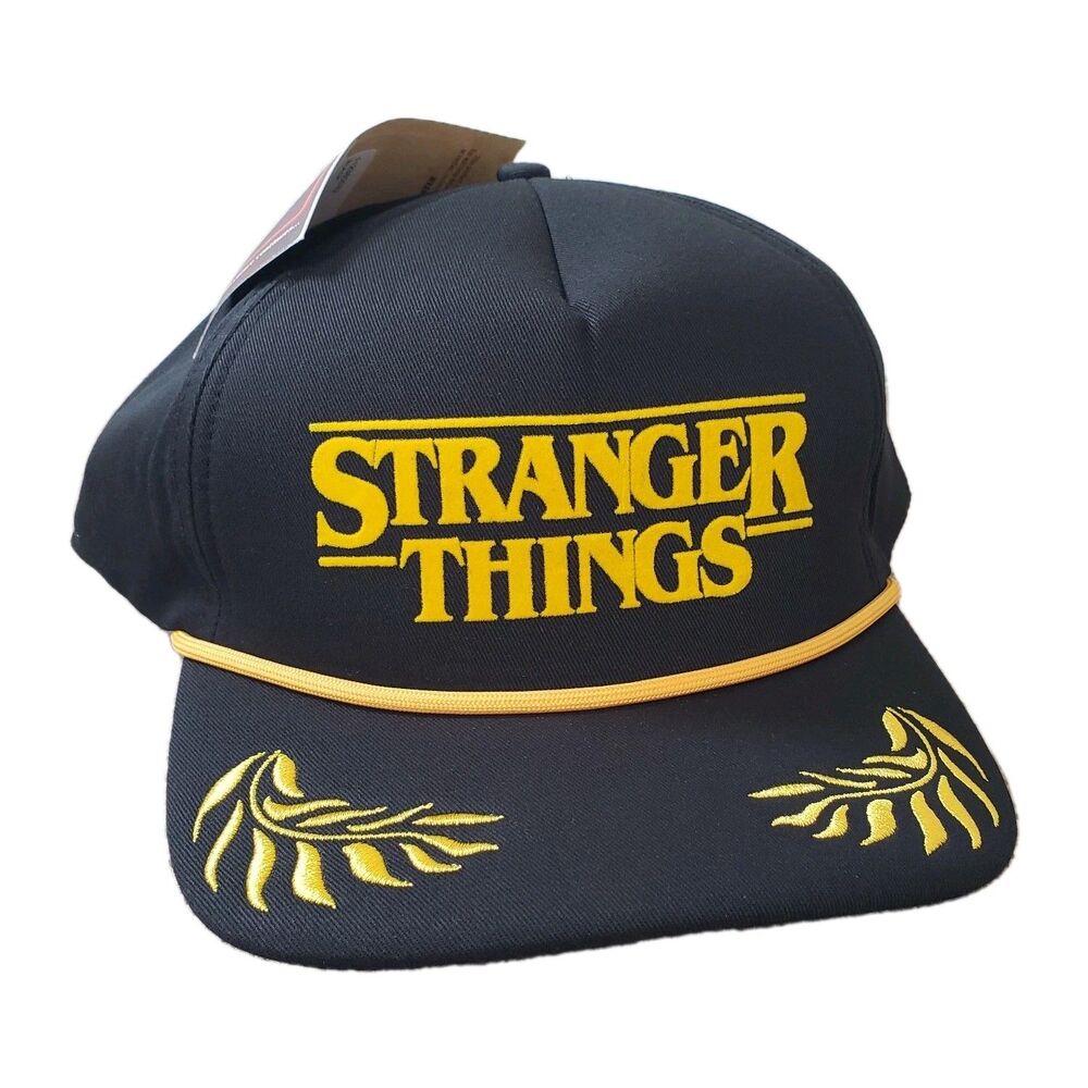 Wrangler X Stranger Things Black Rope Adult Snapback Hat Cap Upside Down Netflix